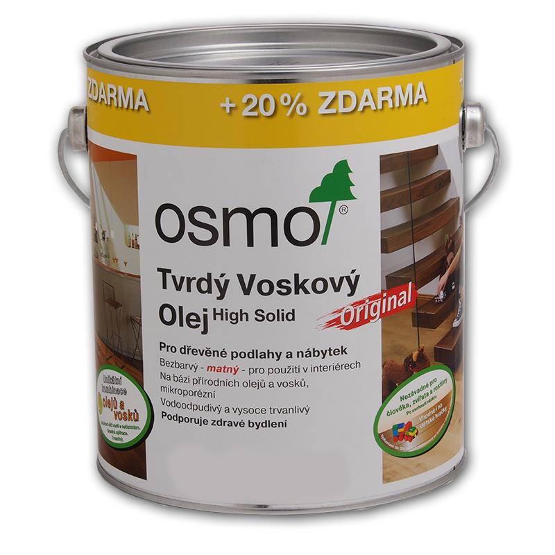 OSMO Tvrdý voskový olej Original 3062 - na podlahy 3l bezbarvý mat