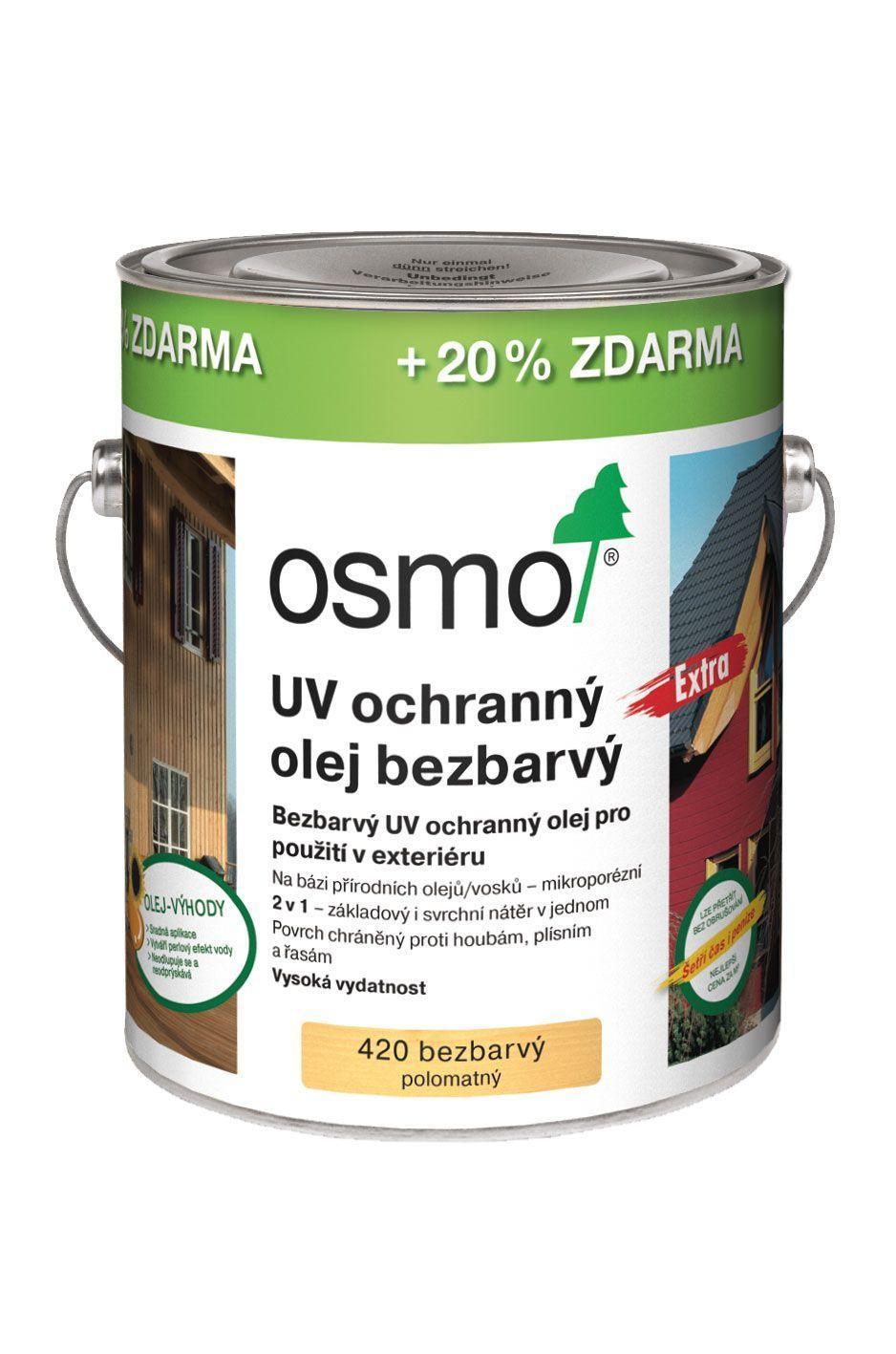 OSMO UV ochranný olej EXTRA 420, bezbarvý nátěr s UV ochranou -  3l